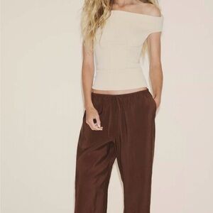 Brown Flowy Women's Pants